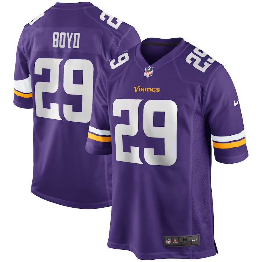 Men Minnesota Vikings #29 Kris Boyd Nike Purple Game NFL Jersey